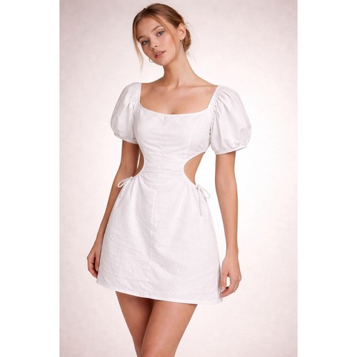 Sabo skirt linen blend cutout - sabo,