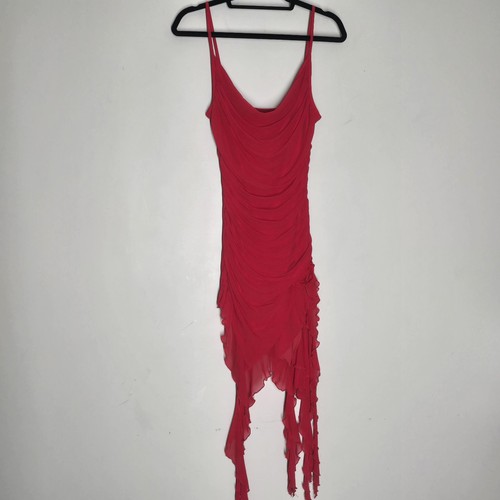 Shein red ruched mesh - red,